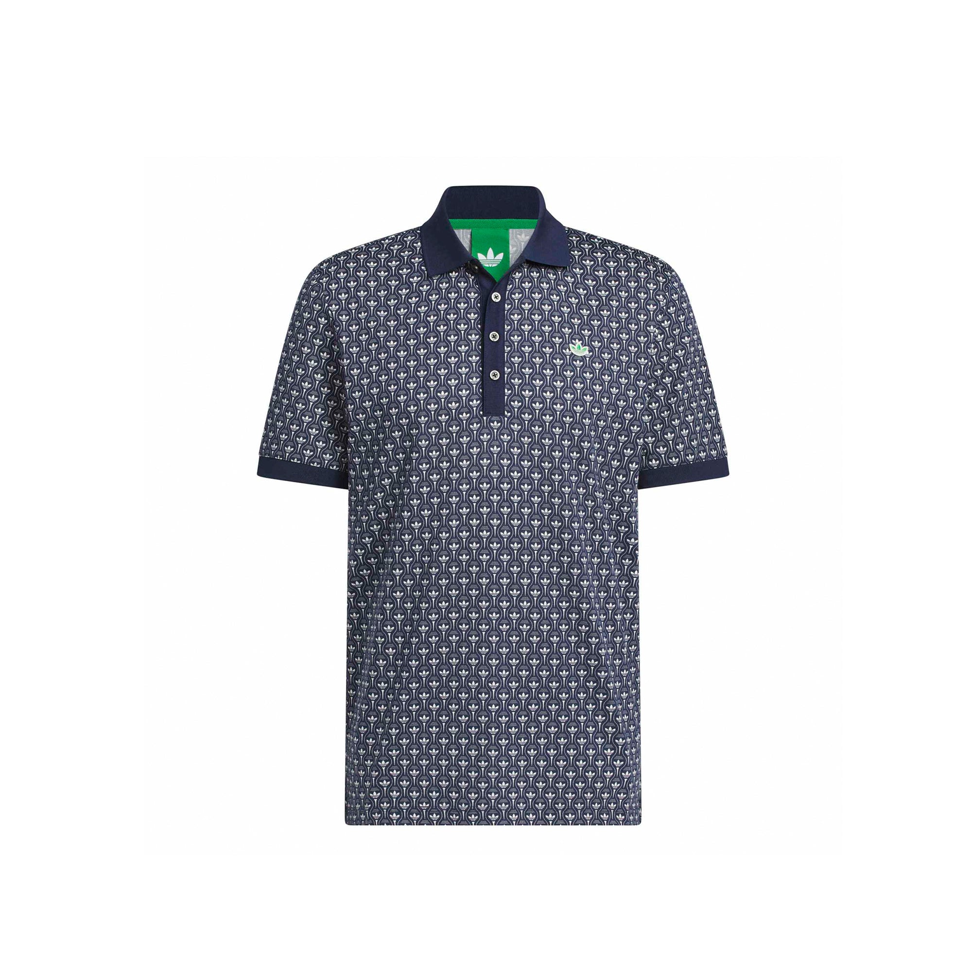 Adidas Golf Mens Originals All Over Trefoil Polo Shirt