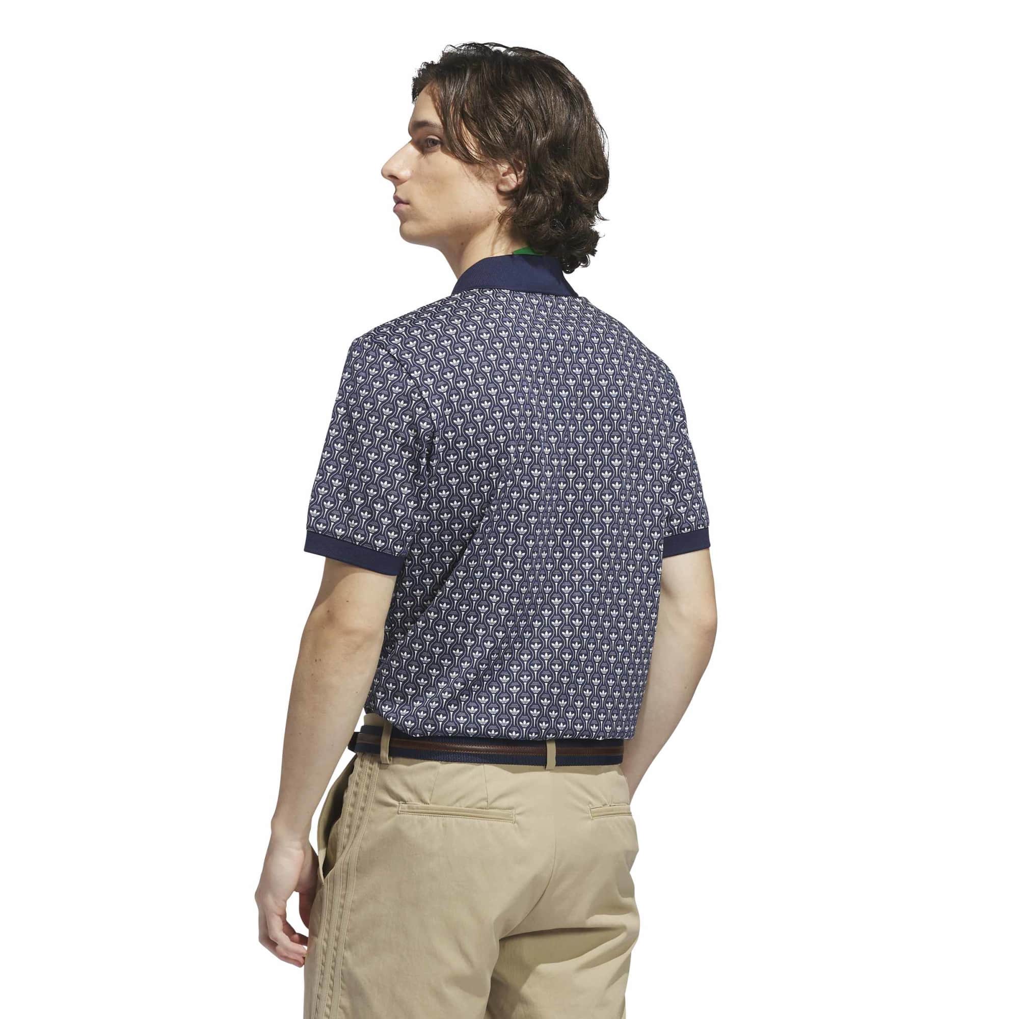 Adidas Golf Mens Originals All Over Trefoil Polo Shirt - Image 3