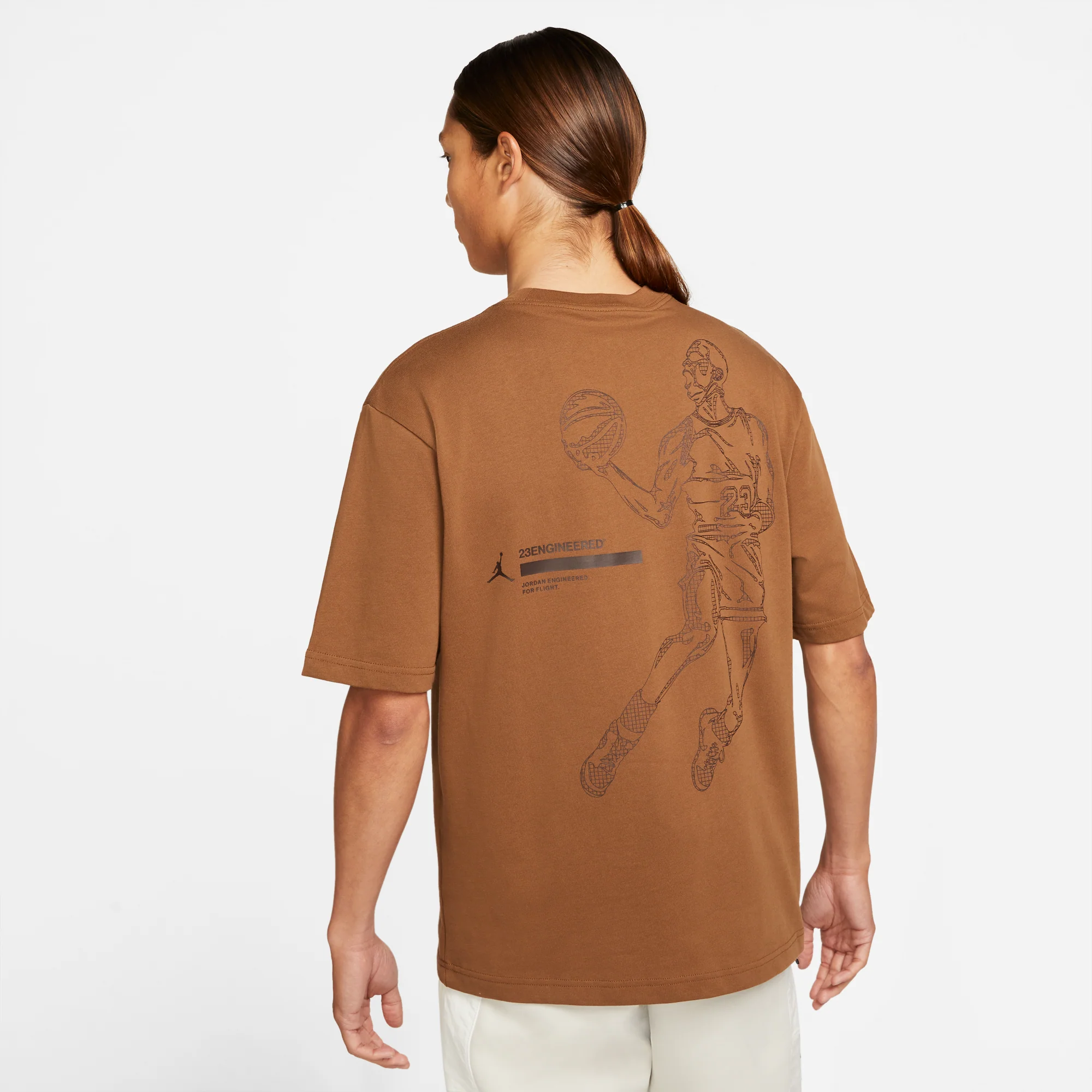 Air Jordan Mens 23 Engineered T-Shirt 'Pecan/Brown'' - Image 3