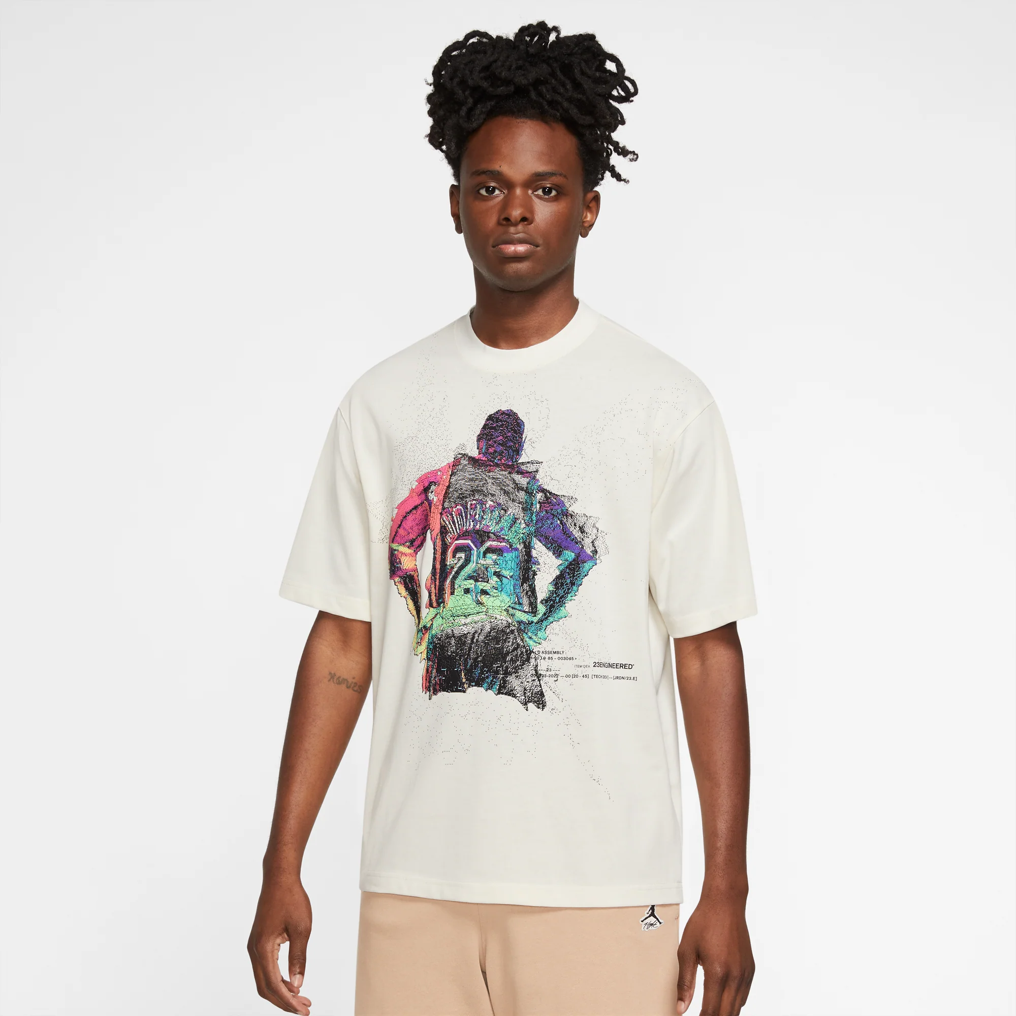 Air Jordan Mens Statement T-Shirt  'Pure/black' - Image 3