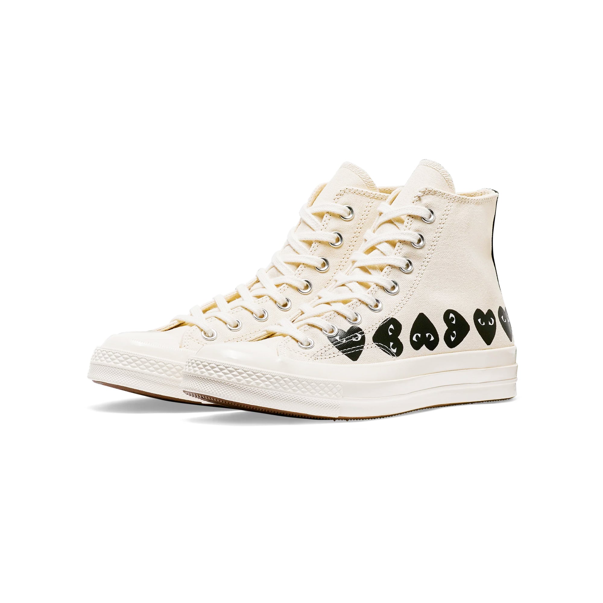 Comme des Garcons PLAY x Converse Chuck 70 Hi Multi Heart Shoes - Image 2