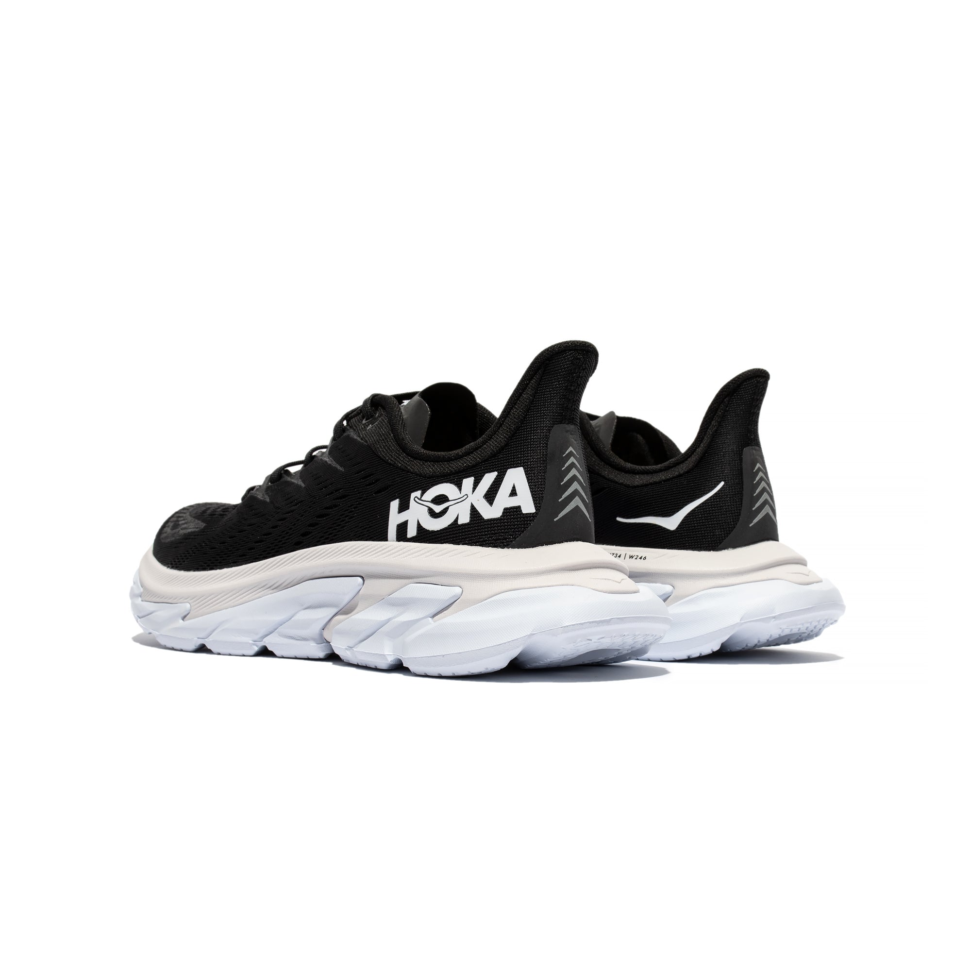 Hoka One One Mens Clifton Edge Shoes 'Black/White' - Image 3