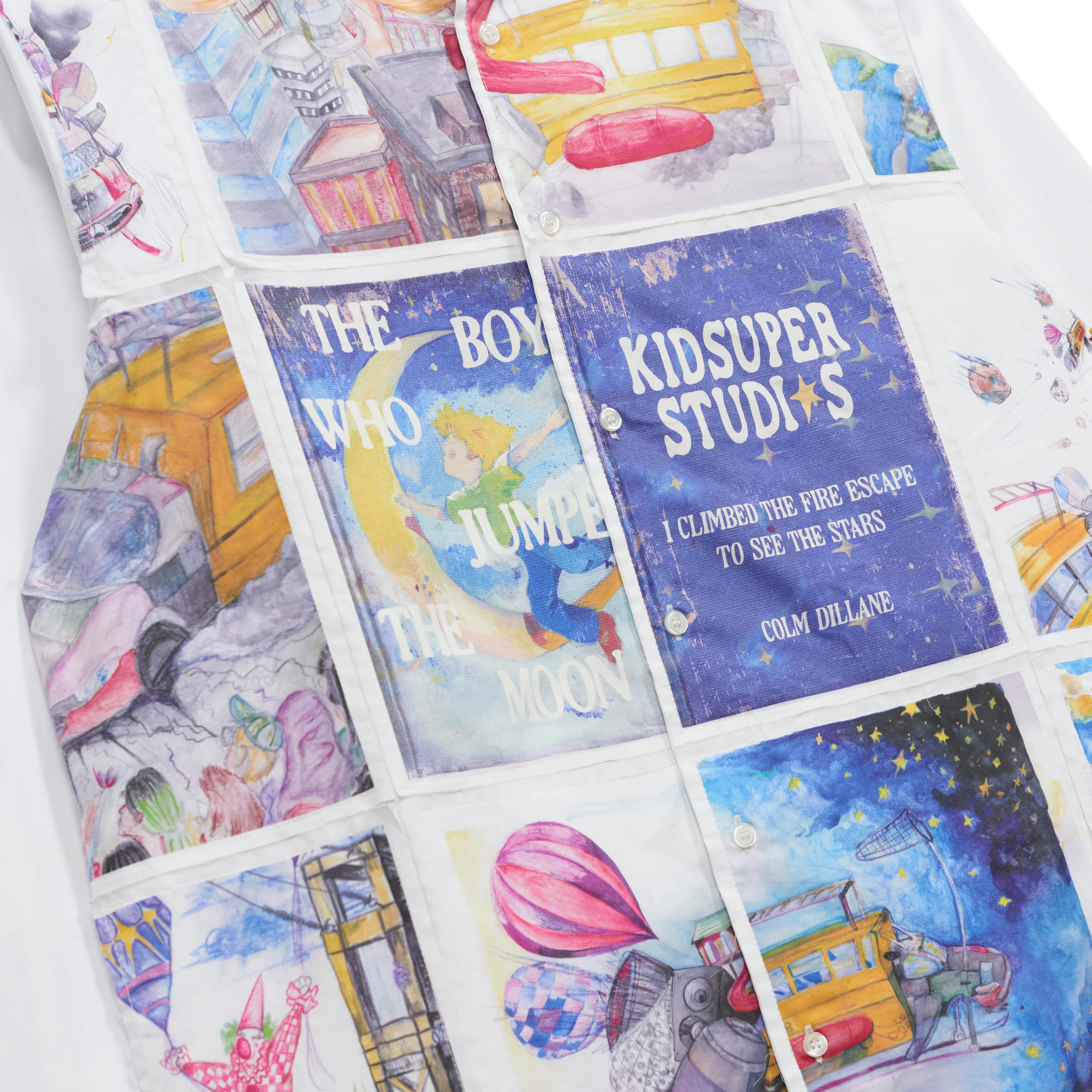 KidSuper Mens Book Pages Patchwork Shirt - Image 3