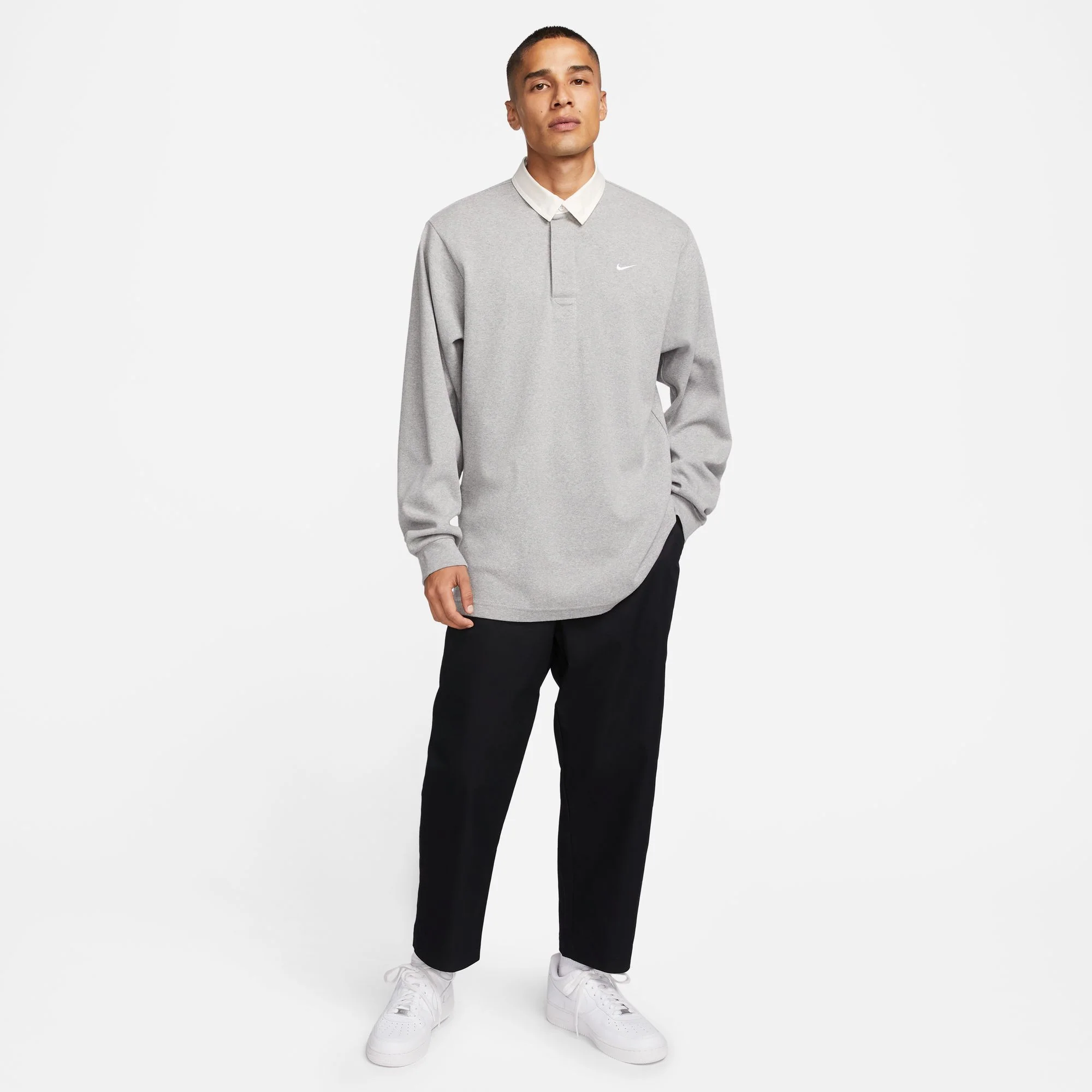 Nike Mens Solo Swoosh Rugby Top - Image 2