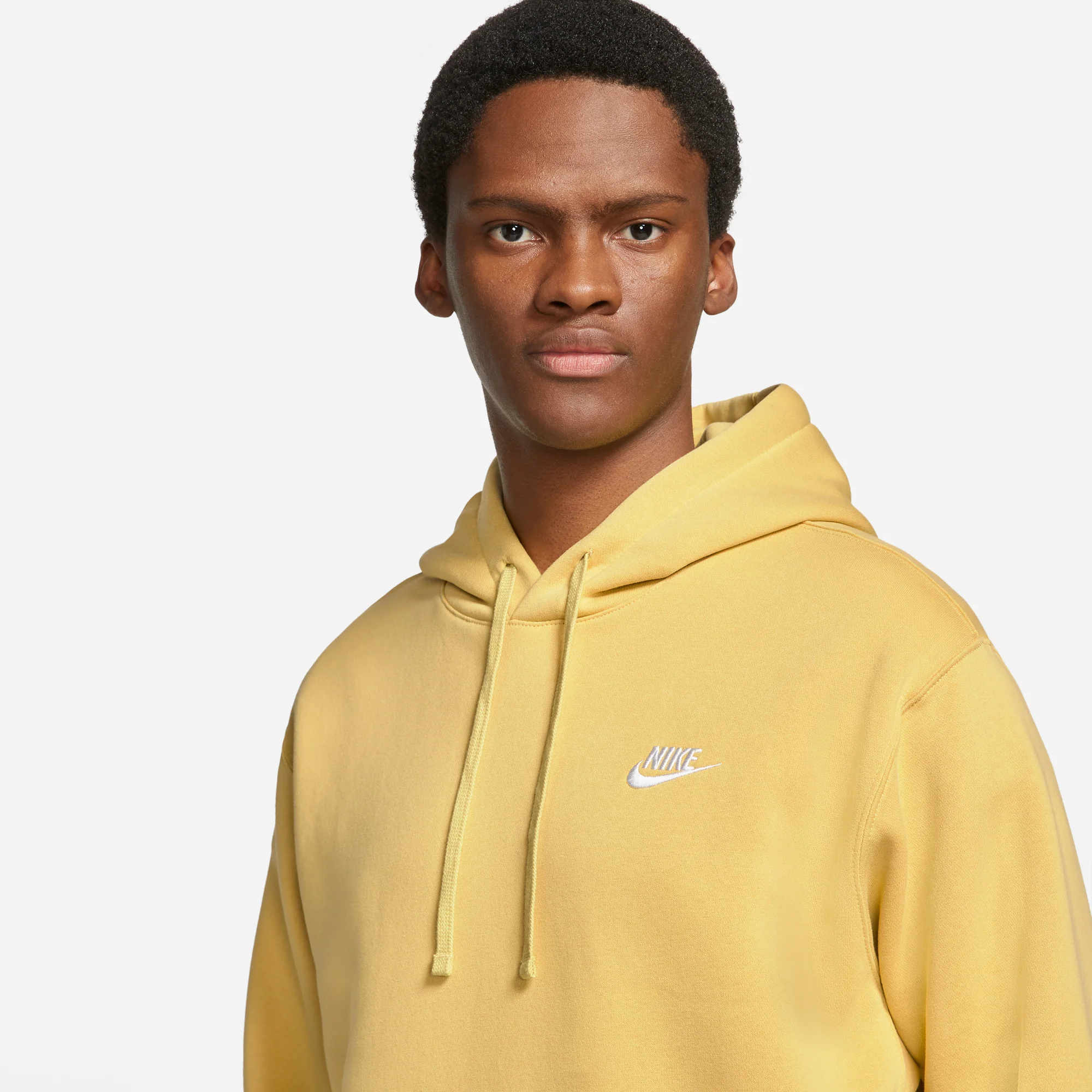 Nike Mens Sportswear Club Fleece Hoodie Saturn Gold - Image 4