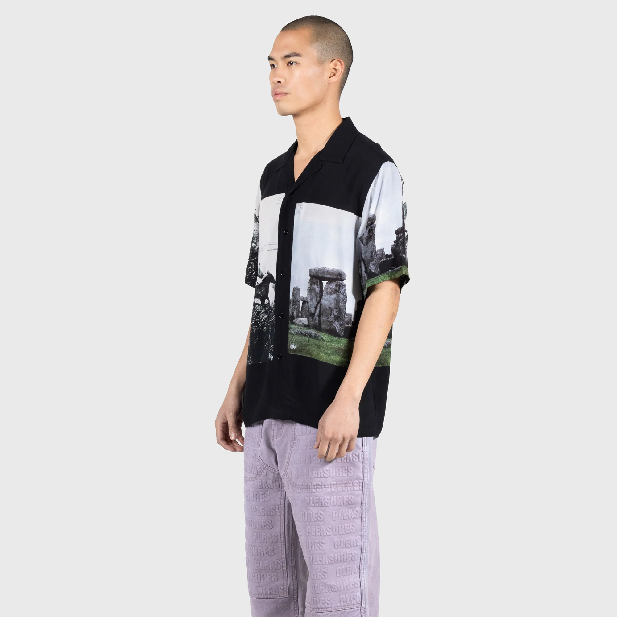 Pleasures Mens Stone Horse Button Down - Image 4